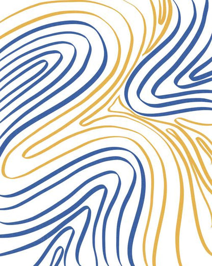 Golden Sands: Abstract Topographic Ripples – Modern Frameless Wall Art