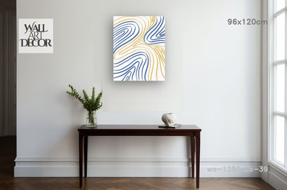 Golden Sands: Abstract Topographic Ripples – Modern Frameless Wall Art