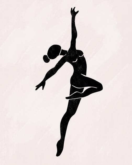 Grace in Motion: Minimalist Dancer Silhouette – Modern Frameless Wall Art