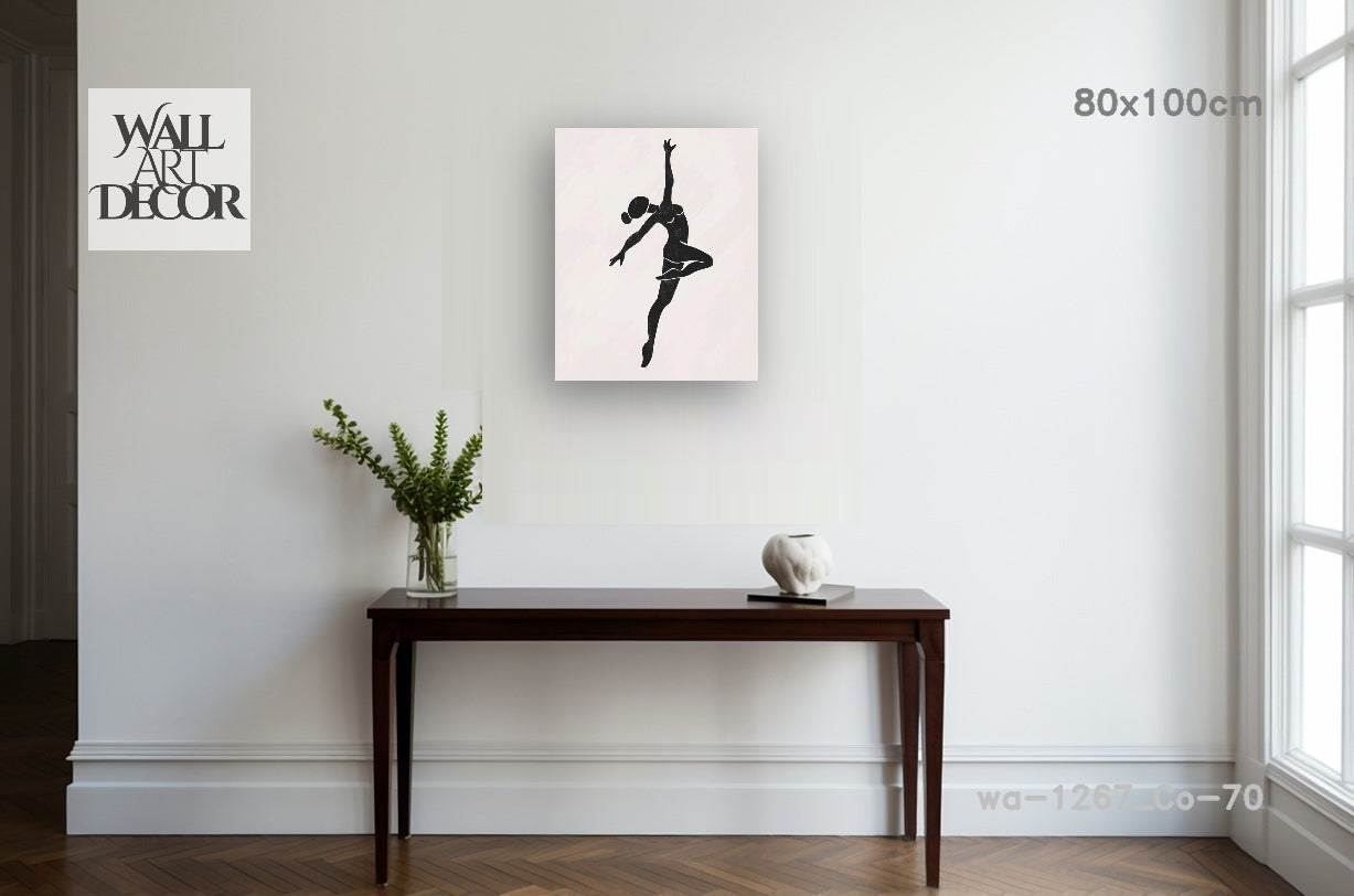 Grace in Motion: Minimalist Dancer Silhouette – Modern Frameless Wall Art