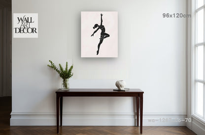 Grace in Motion: Minimalist Dancer Silhouette – Modern Frameless Wall Art