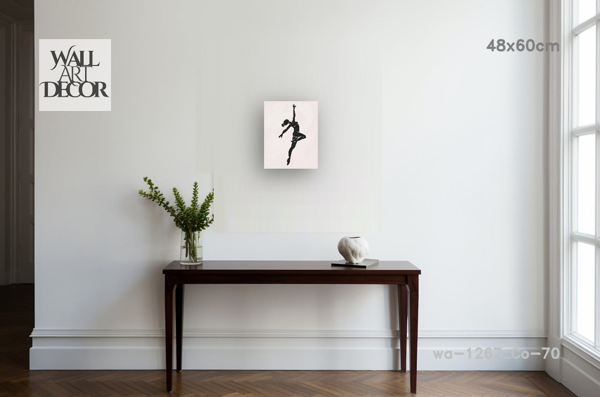 Grace in Motion: Minimalist Dancer Silhouette – Modern Frameless Wall Art