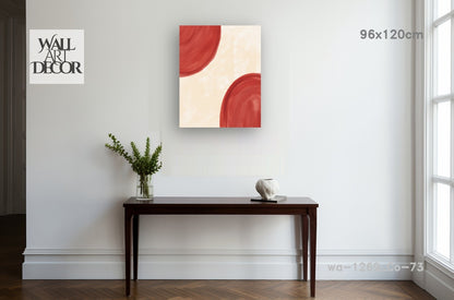 Crimson Horizon: Minimalist Abstract Arches – Modern Frameless Wall Art
