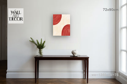 Crimson Horizon: Minimalist Abstract Arches – Modern Frameless Wall Art