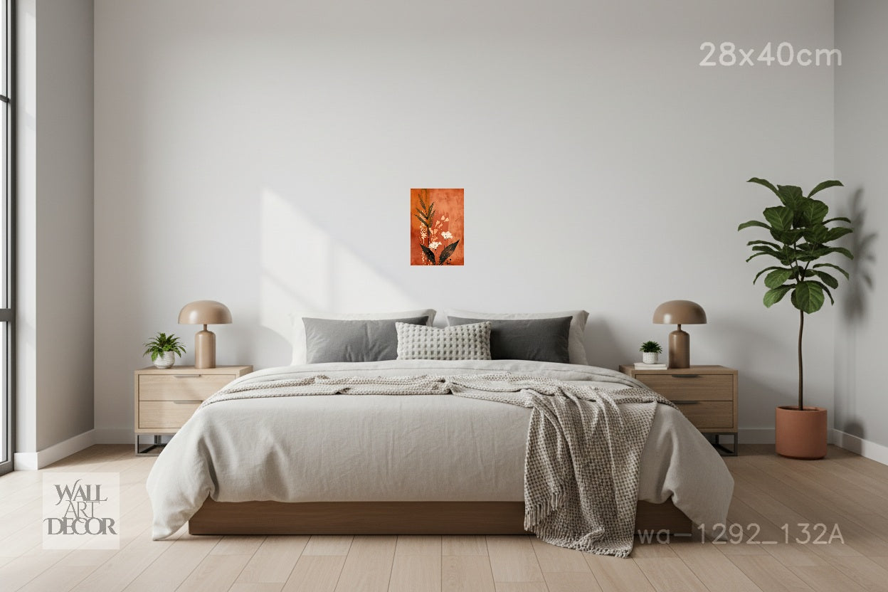 Desert Flora: Rustic Wildflower Abstract – Modern Frameless Wall Art