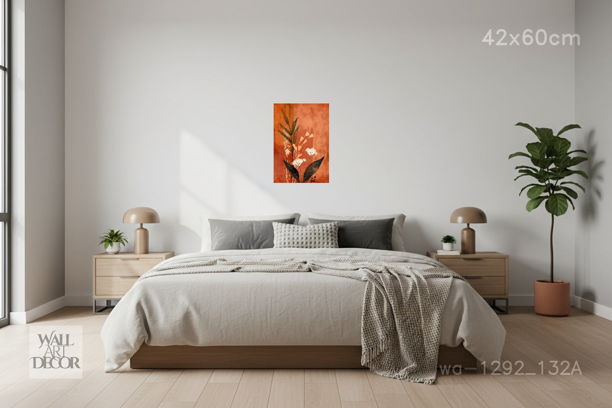 Desert Flora: Rustic Wildflower Abstract – Modern Frameless Wall Art