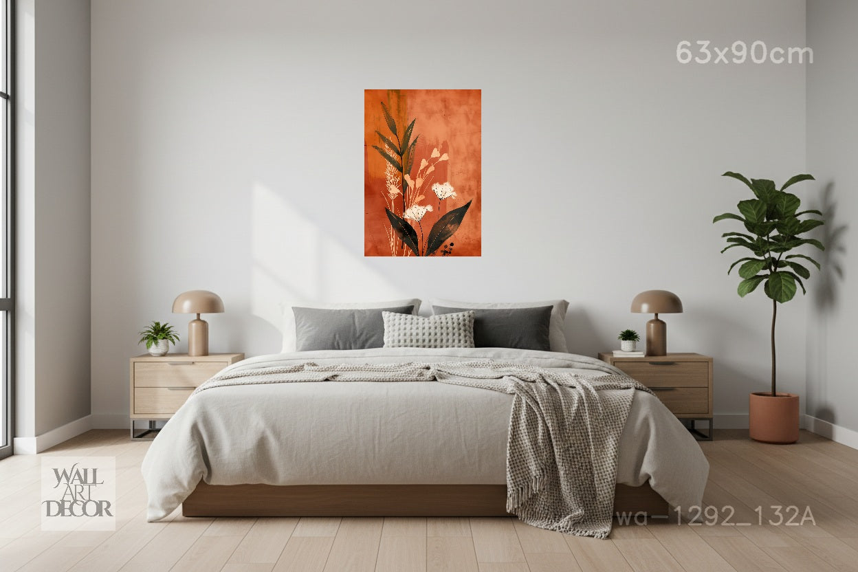 Desert Flora: Rustic Wildflower Abstract – Modern Frameless Wall Art