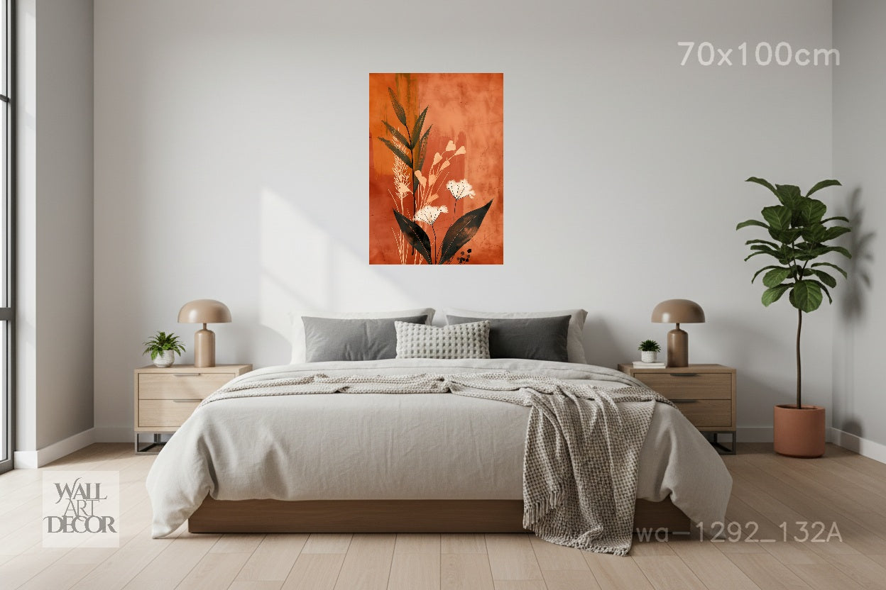 Desert Flora: Rustic Wildflower Abstract – Modern Frameless Wall Art