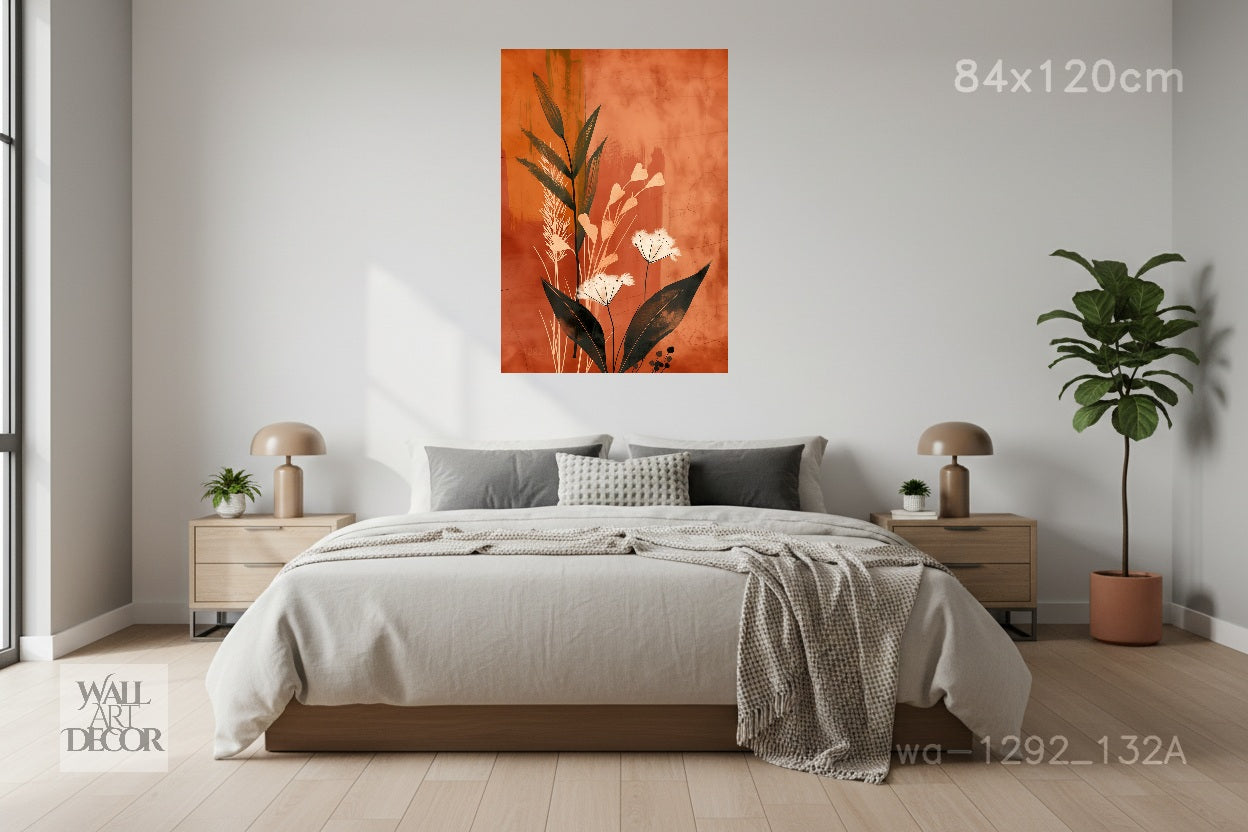 Desert Flora: Rustic Wildflower Abstract – Modern Frameless Wall Art