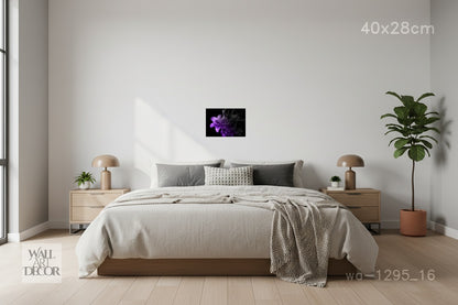 Ethereal Bloom: Purple Lily Smoke – Modern Frameless Wall Art