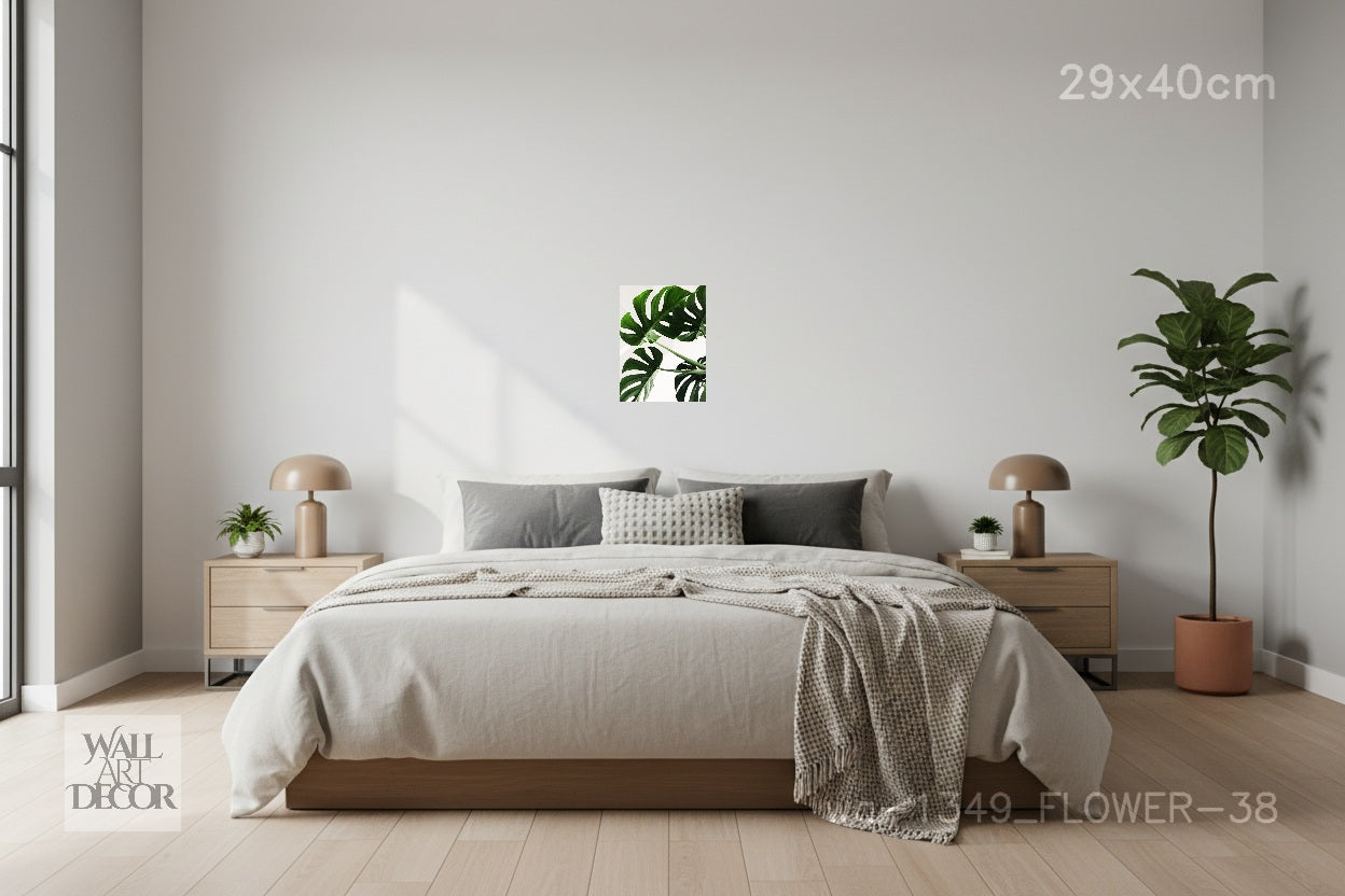 Verdant Majesty: Monstera Deliciosa – Modern Frameless Wall Art
