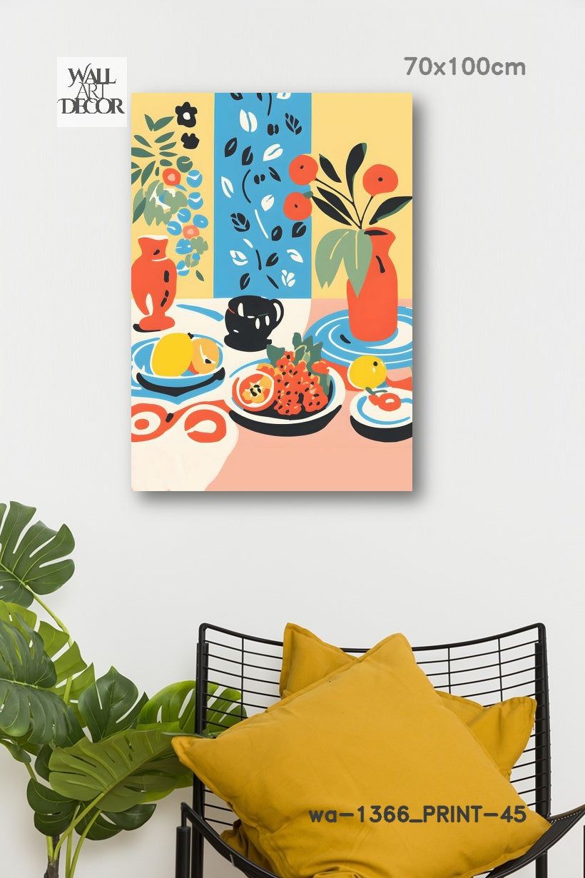 Citrus & Solace: Mediterranean Still Life – Modern Frameless Wall Art