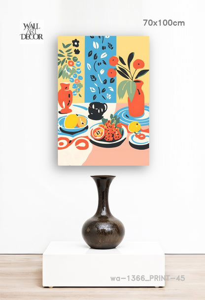 Citrus & Solace: Mediterranean Still Life – Modern Frameless Wall Art