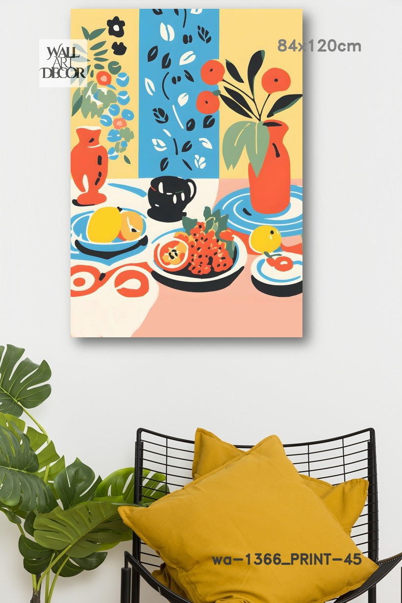Citrus & Solace: Mediterranean Still Life – Modern Frameless Wall Art