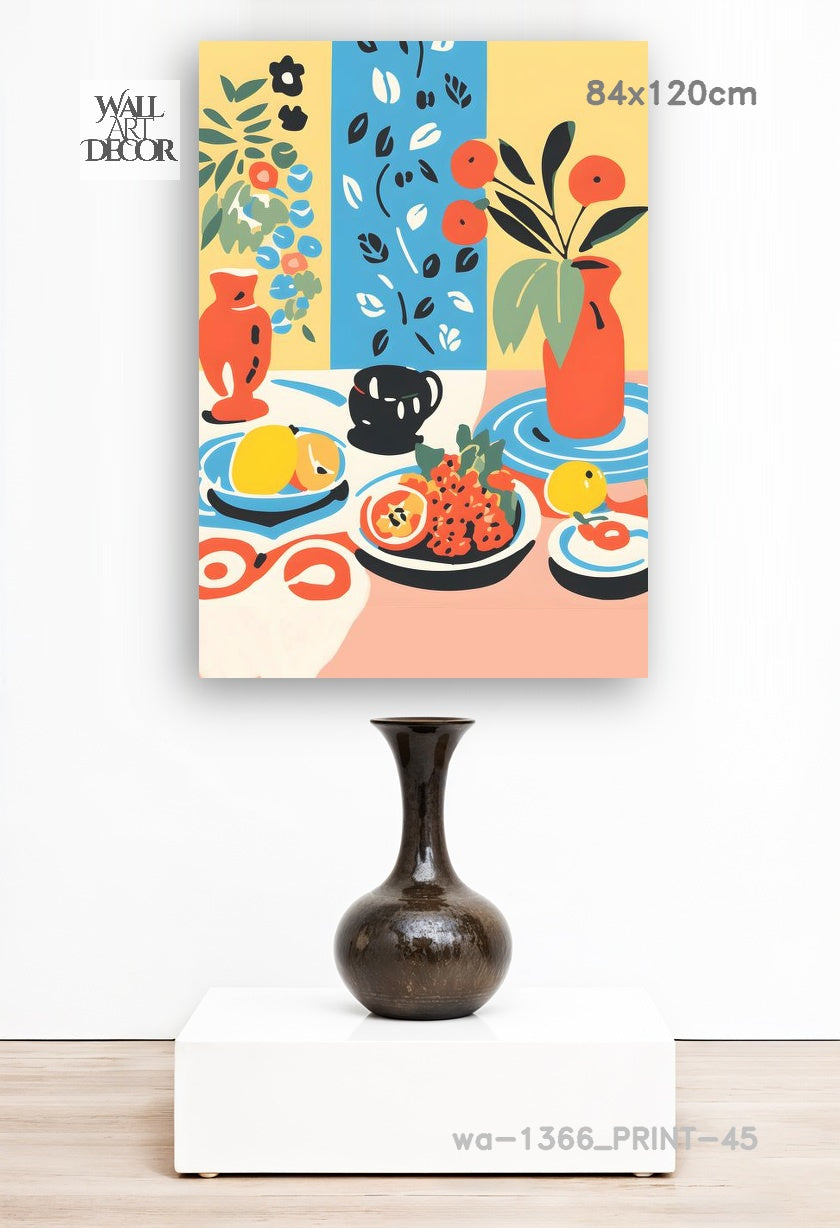 Citrus & Solace: Mediterranean Still Life – Modern Frameless Wall Art