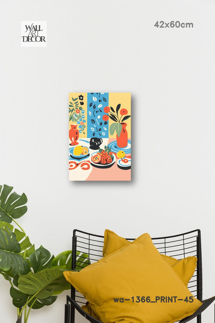 Citrus & Solace: Mediterranean Still Life – Modern Frameless Wall Art