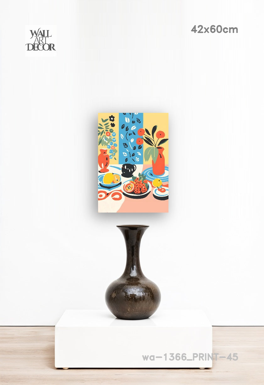 Citrus & Solace: Mediterranean Still Life – Modern Frameless Wall Art