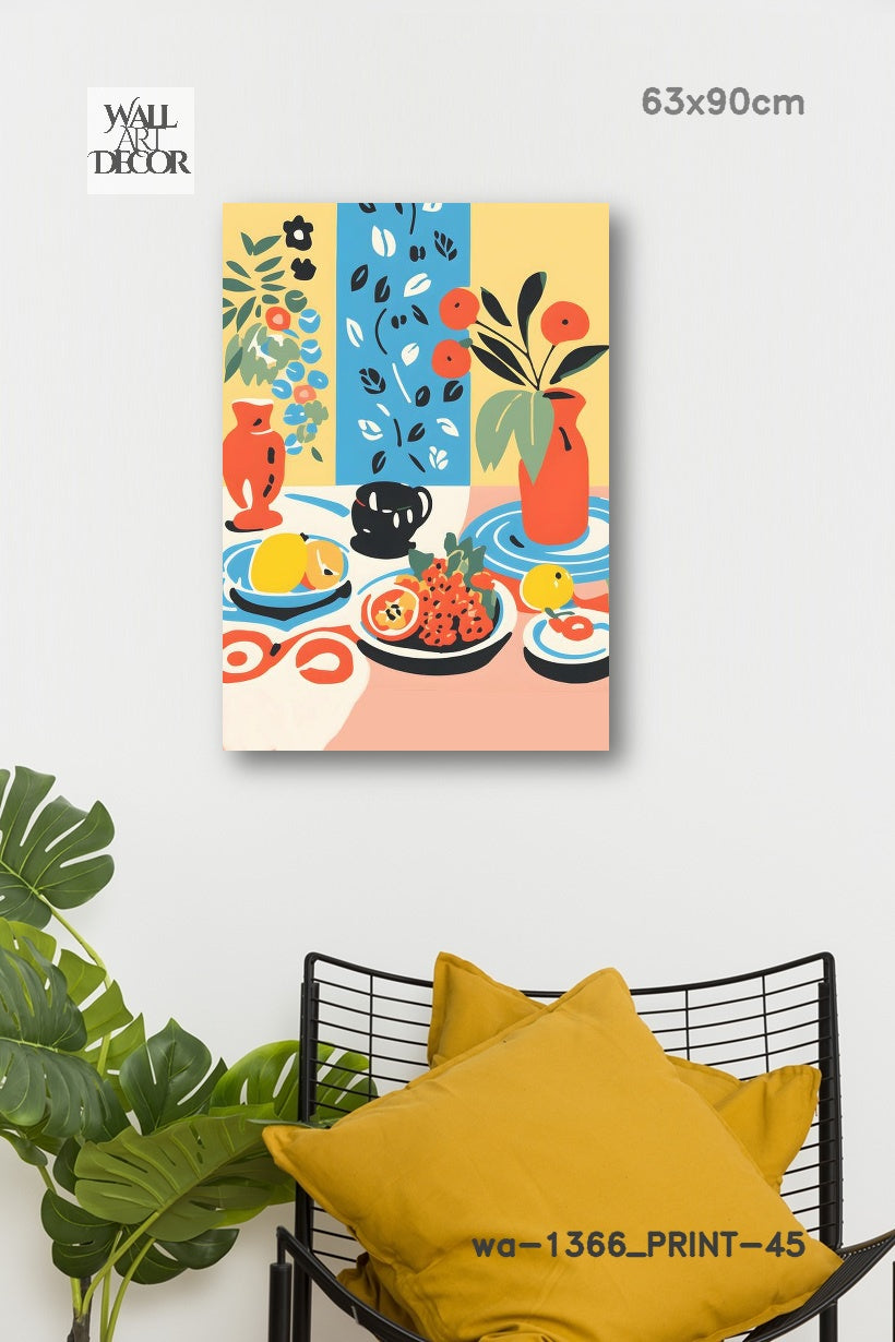Citrus & Solace: Mediterranean Still Life – Modern Frameless Wall Art