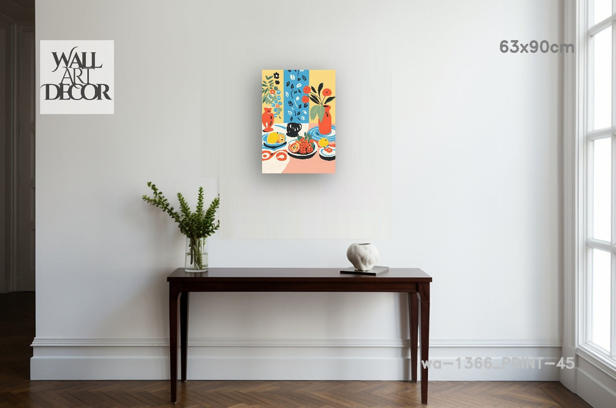 Citrus & Solace: Mediterranean Still Life – Modern Frameless Wall Art
