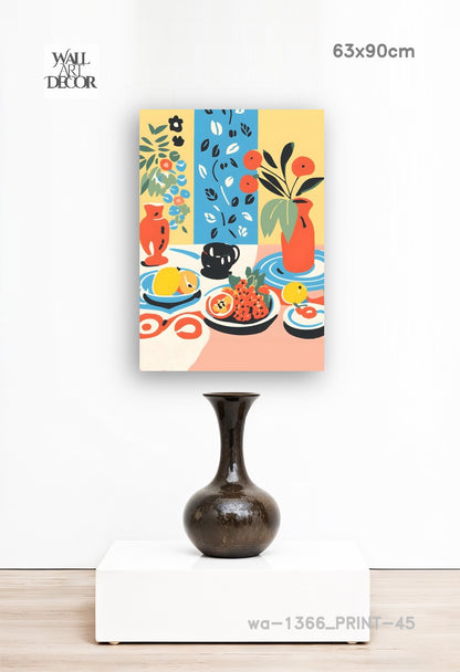 Citrus & Solace: Mediterranean Still Life – Modern Frameless Wall Art