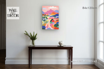 Prismatic Path: The Rolling Technicolor Hills – Modern Frameless Wall Art