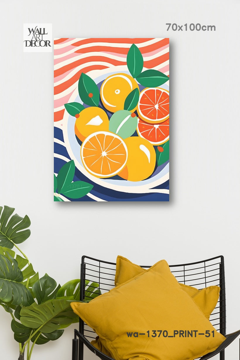 Citrus Harmony: The Summer Harvest – Modern Frameless Wall Art
