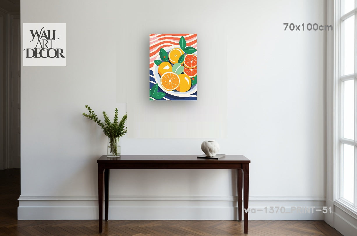 Citrus Harmony: The Summer Harvest – Modern Frameless Wall Art