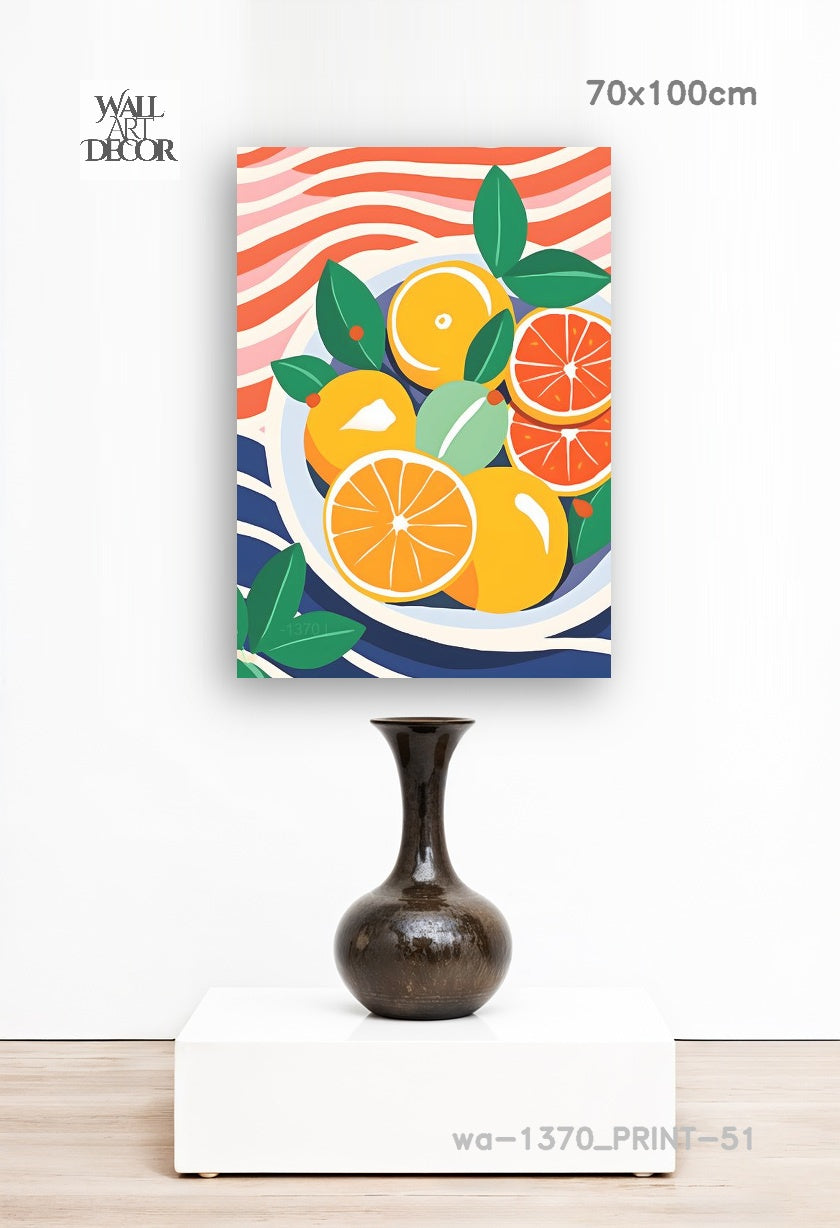 Citrus Harmony: The Summer Harvest – Modern Frameless Wall Art