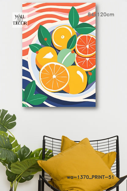 Citrus Harmony: The Summer Harvest – Modern Frameless Wall Art