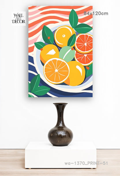 Citrus Harmony: The Summer Harvest – Modern Frameless Wall Art