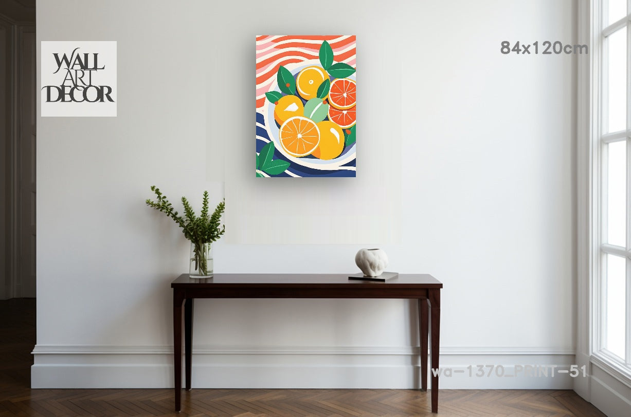 Citrus Harmony: The Summer Harvest – Modern Frameless Wall Art