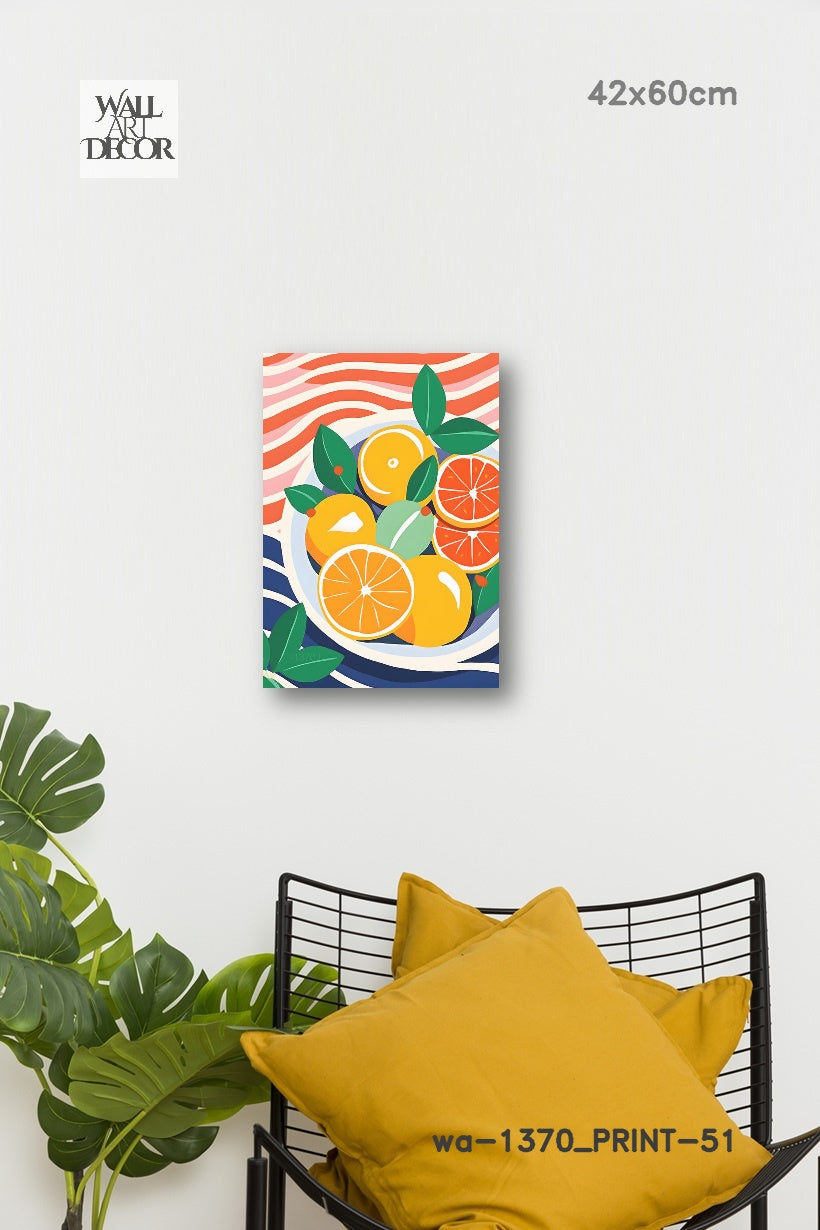 Citrus Harmony: The Summer Harvest – Modern Frameless Wall Art