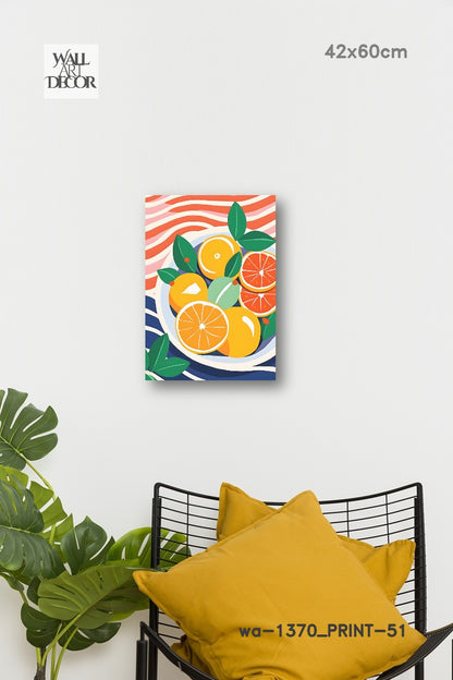 Citrus Harmony: The Summer Harvest – Modern Frameless Wall Art