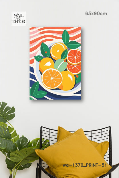 Citrus Harmony: The Summer Harvest – Modern Frameless Wall Art