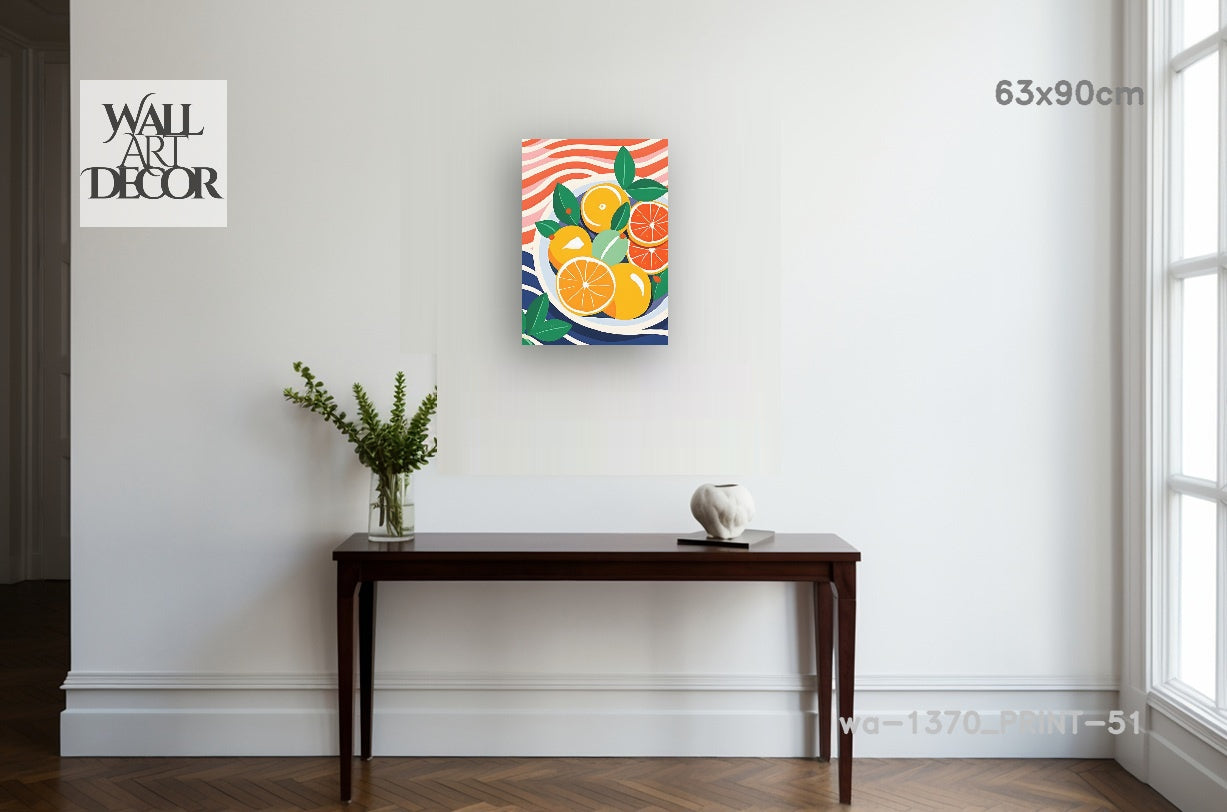 Citrus Harmony: The Summer Harvest – Modern Frameless Wall Art