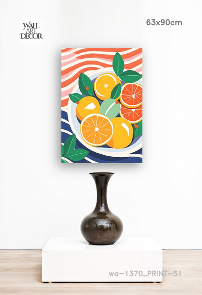 Citrus Harmony: The Summer Harvest – Modern Frameless Wall Art