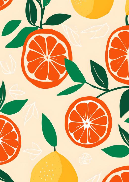 Citrus Zest: Mediterranean Harvest – Modern Frameless Wall Art