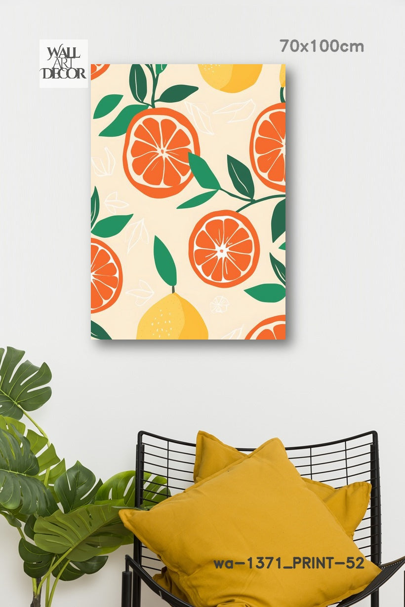 Citrus Zest: Mediterranean Harvest – Modern Frameless Wall Art