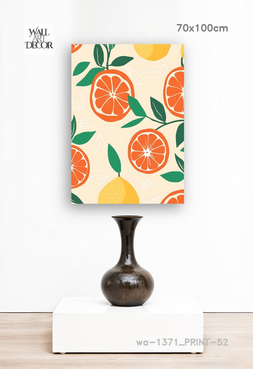 Citrus Zest: Mediterranean Harvest – Modern Frameless Wall Art