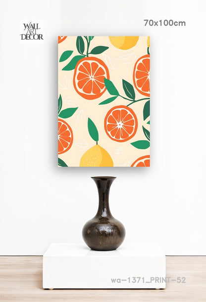 Citrus Zest: Mediterranean Harvest – Modern Frameless Wall Art