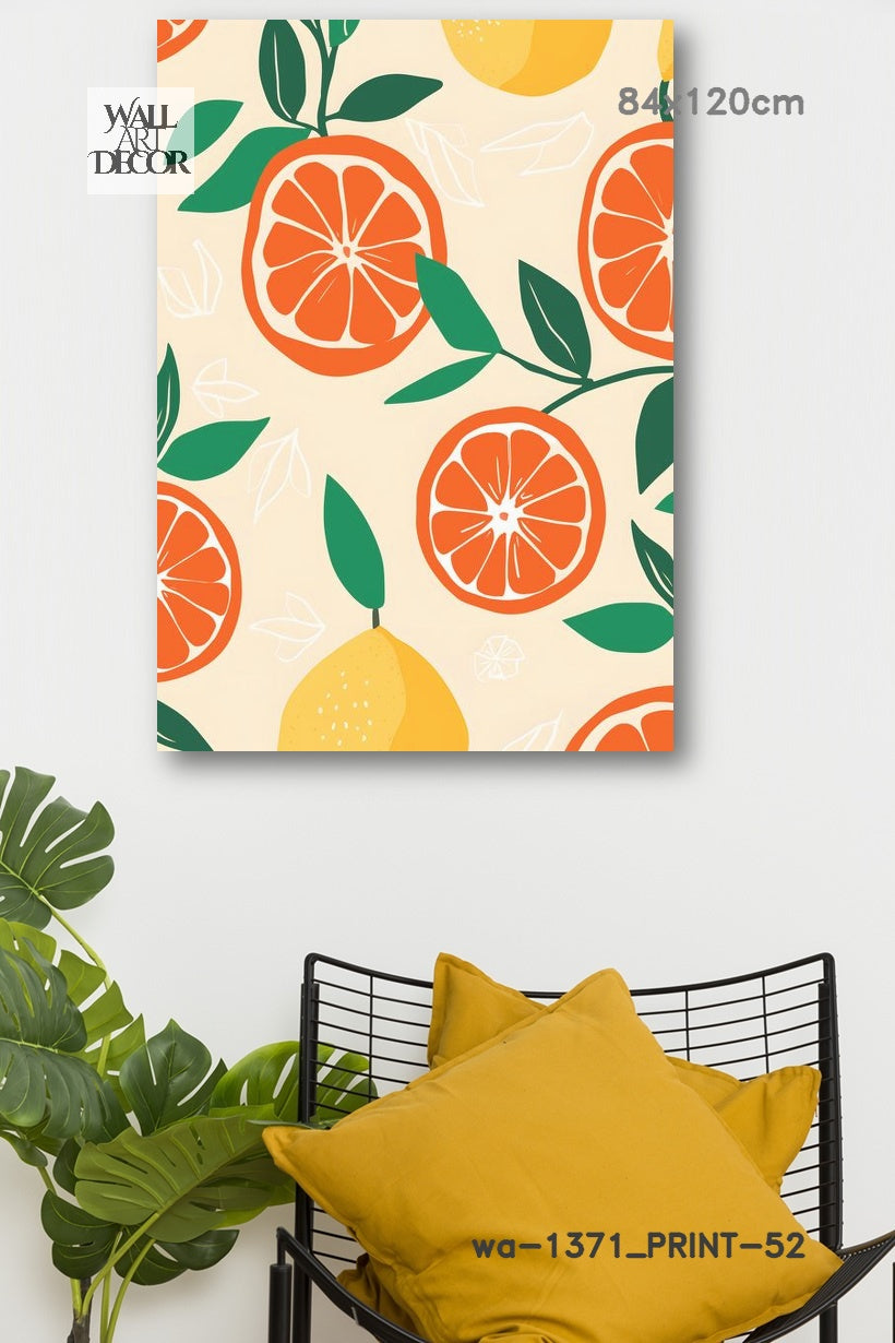 Citrus Zest: Mediterranean Harvest – Modern Frameless Wall Art