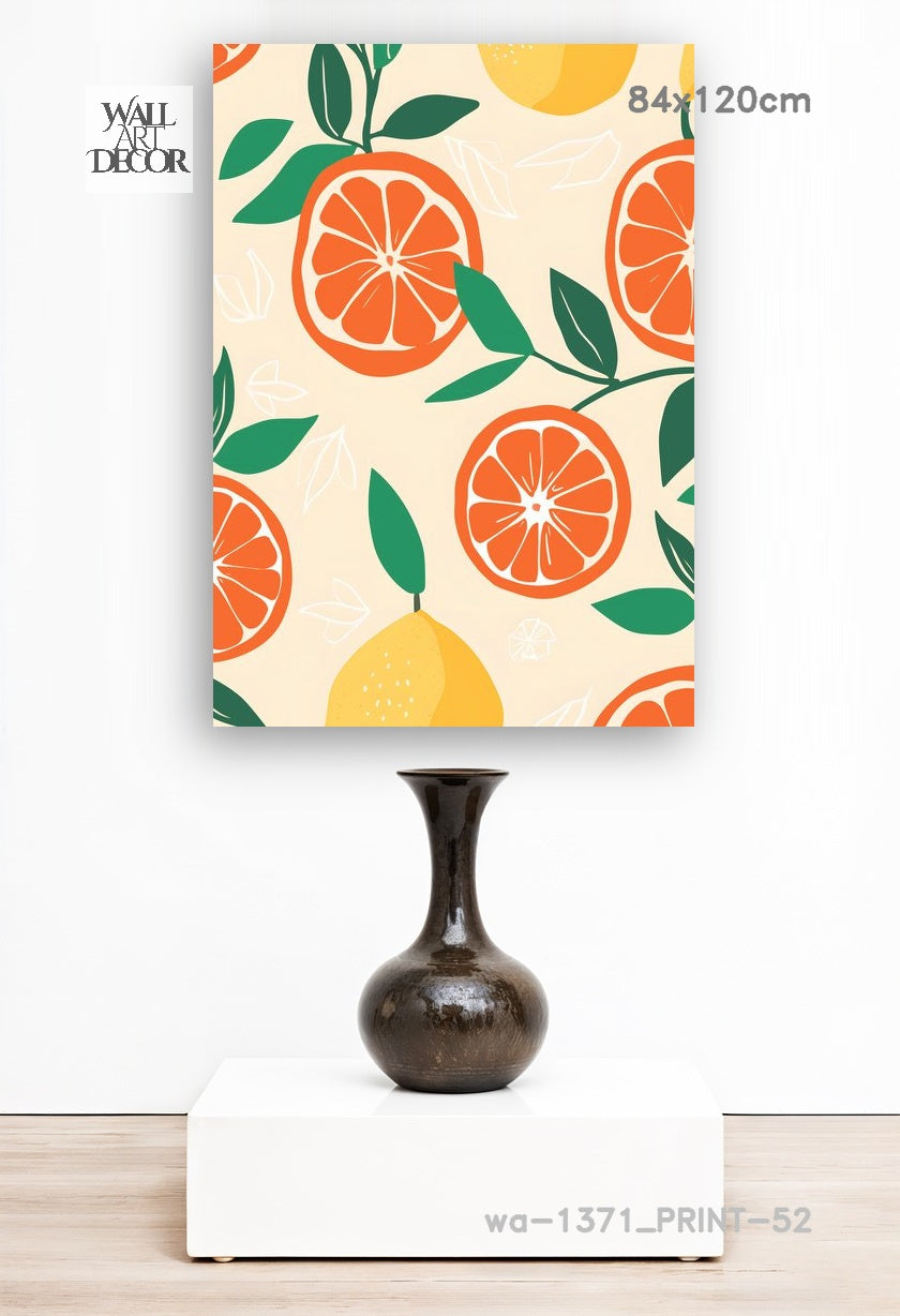 Citrus Zest: Mediterranean Harvest – Modern Frameless Wall Art