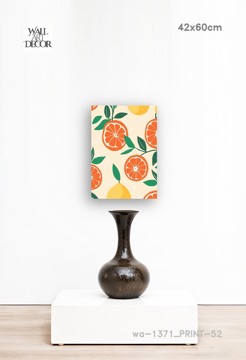 Citrus Zest: Mediterranean Harvest – Modern Frameless Wall Art