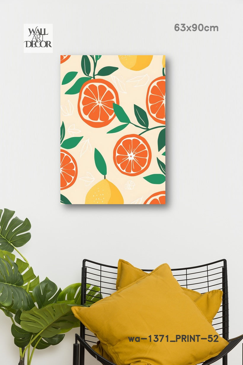 Citrus Zest: Mediterranean Harvest – Modern Frameless Wall Art