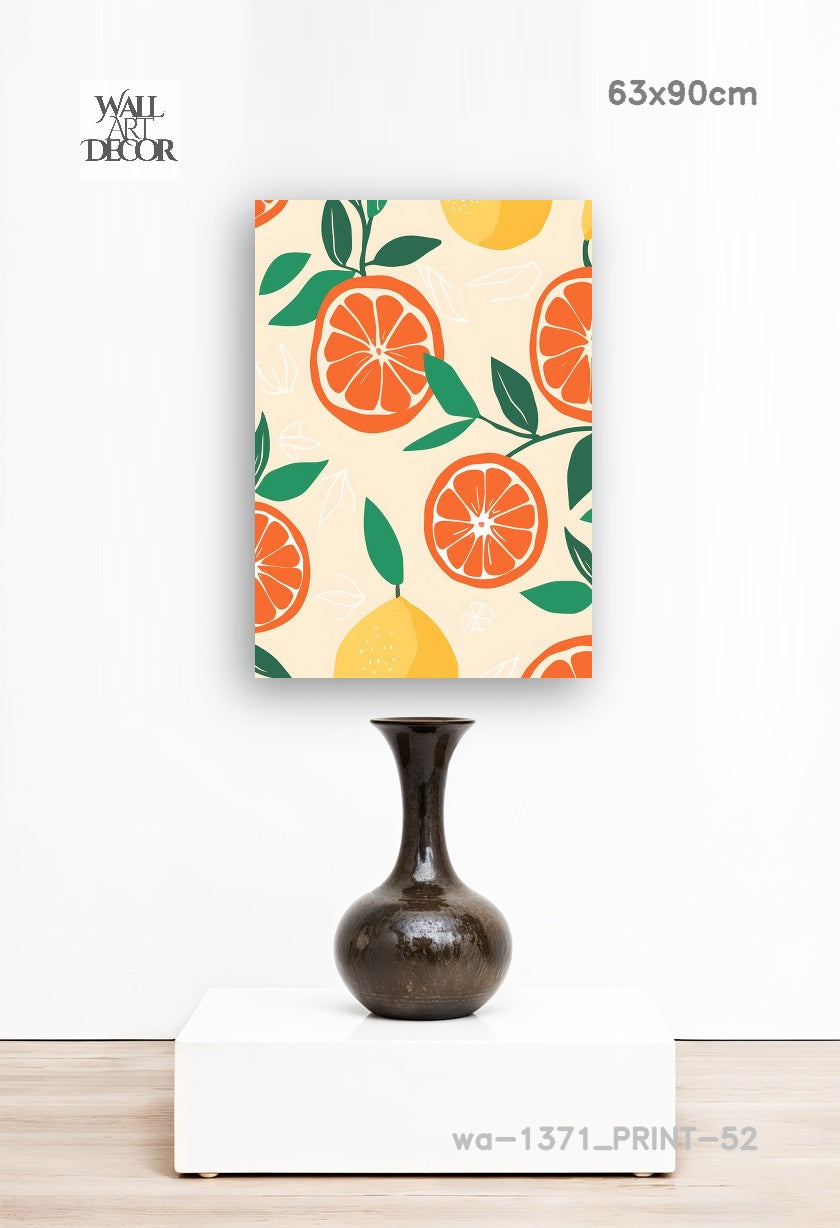 Citrus Zest: Mediterranean Harvest – Modern Frameless Wall Art