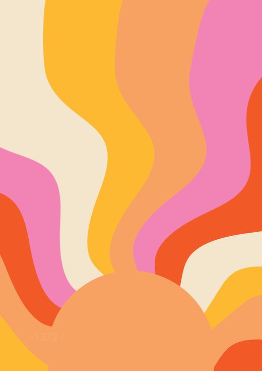 Solar Swell: The Retro Groove – Modern Frameless Wall Art