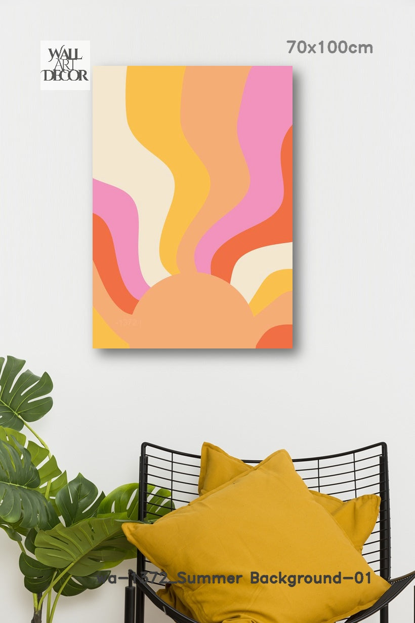 Solar Swell: The Retro Groove – Modern Frameless Wall Art