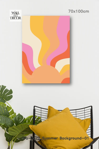 Solar Swell: The Retro Groove – Modern Frameless Wall Art
