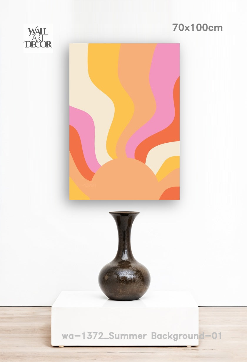 Solar Swell: The Retro Groove – Modern Frameless Wall Art