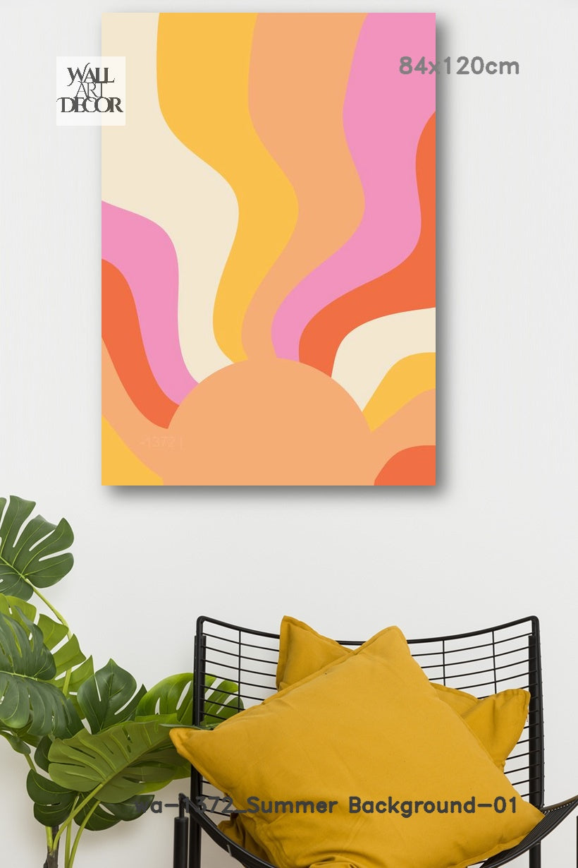 Solar Swell: The Retro Groove – Modern Frameless Wall Art